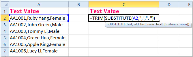 Hướng dẫn tạo khoảng cách sau dấu phẩy trong Excel